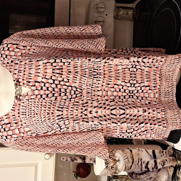 Z women's JM Collection pretty stretch short sleeve plus size top 2X - Picture 1 of 4